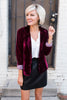 Z-ZOUX Women Blazer Velvet Blazer Coat Single Breasted Long Sleeve Ladies Black Blazer Jacket Women's Slim Suit Jacket
