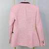 ZA 2022 Elegant Pink Textured Blazer Women Long Sleeve Contrast Piping Double Breasted Blazers Woman Cute Coat Outerwear