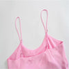 ZA 2022 Summer Dress Women Pink Satin Slip Spaghetti Straps Midi Dresses Sexy Backless Side Slit Feminine Evening Party Dress