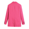 ZA 2023 Women Office Wear Single Button Blazer Coat Vintage Long Sleeve Pockets Female Red Jacket Outerwear Top
