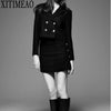 ZA Long Sleeve Leisure Styles Women Casual High Waist Short Suit With Skirt And Jackets Coat Ladies Blazers Set