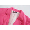 ZA Women Pink Single Breasted Blazers Coat Vintage Long Sleeves Outerwear And High waist casual Mini Skirts 2-piece Set