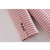 ZA Women Single Breasted Blazers Pink Plaid Coat Vintage Long Sleeve Female Outerwear And High Waist Short Skirt
