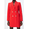 ZA Women Spring Autumn Double Breasted Red Slim Long Blazers Coat Vintage Long Sleeve Female Outerwear