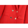 ZA Women Spring Autumn Double Breasted Red Slim Long Blazers Coat Vintage Long Sleeve Female Outerwear