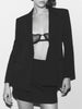 ZA early autumn women's all-match with shoulder pad slim fit suit jacket and high-waist skirt professional wear office