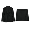 ZA early autumn women's all-match with shoulder pad slim fit suit jacket and high-waist skirt professional wear office