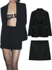 ZA early autumn women's all-match with shoulder pad slim fit suit jacket and high-waist skirt professional wear office