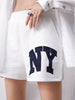 ZA female age reduction wild sports wind loose casual letter sweater + retro school team wind wide-leg shorts casual suit