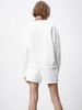 ZA female age reduction wild sports wind loose casual letter sweater + retro school team wind wide-leg shorts casual suit