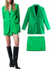 ZA women's simple and versatile pocket single-breasted straight suit bag hip slim mini skirt fashionable commuter suit