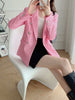 ZA summer women's clothing versatile lapel long sleeves with shoulder pads houndstooth slim casual suit jacket