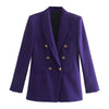 ZA winter style temperament breasted slim casual suit jacket + wild high waist sexy bag hip mini skirt casual suit
