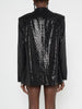 ZA winter women's clothing all-match elegant black sequined suit jacket + sequined high waist casual shorts