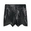 ZA winter women's clothing all-match elegant black sequined suit jacket + sequined high waist casual shorts