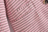 ZA2023 Women 2 piece set Pink Checked Blazer & Shorts Skort Elegant Chic Lady Woman suits Two-piece Set Outfits