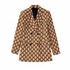 ZAA Autumn 2023 Ladies Retro Casual Lapel Double-breasted Chic Elegant Office Print Personality Suit Jacket