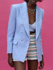ZAAHO2022 Spring Autumn Women Temperament Double-Breasted Ladies Office Blazer.