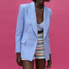 ZAAHO2022 Spring Autumn Women Temperament Double-Breasted Ladies Office Blazer.