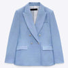 ZAAHO2022 Spring Autumn Women Temperament Double-Breasted Ladies Office Blazer.