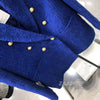 ZAAHO2023 Spring and Autumn Women Print Lining Tweed Slim Blazer Vintage Long Sleeve Pockets Female Coat