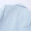 ZAAHO2023 Spring Autumn Women Casual Tweed Blazer Coat Female Vintage Office Double Breasted Outerwear Top