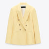 ZAAHOSpring Autumn Women Double Breasted White Clothing Office Ladies Workplace Jacket Blazer Suit Femme