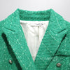 ZAAHOSpring Autumn Women Casual Tweed Blazer Vintage Office Jacket Double Breasted Tops Coat Female