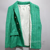 ZAAHOSpring Autumn Women Casual Tweed Blazer Vintage Office Jacket Double Breasted Tops Coat Female