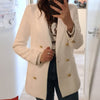 ZAAHOSpring Autumn Women Vintage White Tweed Blazers Coat Chic Button Solid Outerwear Elegant Office Suit Jacket Ladies