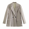 ZAAHOWomen Spring Autumn Solid Color Casual Office Blazer Coat Double Breasted Long Sleeve Jackets Ladies