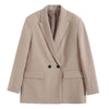 ZABA Women Double Breasted Loose Fitting Blazer Coat Vintage Long Sleeve Pockets Female Outerwear Chic Veste Femme