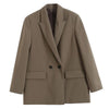 ZABA Women Double Breasted Loose Fitting Blazer Coat Vintage Long Sleeve Pockets Female Outerwear Chic Veste Femme