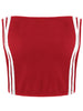 Summer Stripe Tube Top Sleeveless Vest Color Patchwork Women Crop Top Sexy Strapless Bandeau Top Cropped Feminino Red