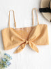 Summer Women Smocked Plaid Bow Knot Tied Cami Cropped Top Adjustable Strap Tube Top Sexy Camis Top Bralette Fitness