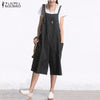 2022 Autumn Denim Rompers Womens Jumpsuit Sexy Sleeveless Wide Leg Playsuit Calf Length Overalls Plus Size S-5XL