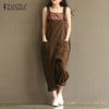 2022 Autumn Rompers Womens Jumpsuits Vintage Sleeveless Backless Casual Loose Overalls Strapless Paysuits Plus Size