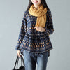 2022 Autumn Women Cotton Linen Long Sleeve Loose Blouse Vintage Baggy Ethnic Printed Shirt Casual Blusas Work Office Tops