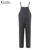 Playsuit Rompers Womens Jumpsuits Casual Pockets Sleeveless Strap Solid Loose Jumpsuit Summer Plus Size Ovearalls