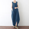 2022 Summer Rompers Women Jumpsuit Casual Sleeveless Pockets Loose Baggy Long Jumpsuits Drop Crotch Overalls Plus Size