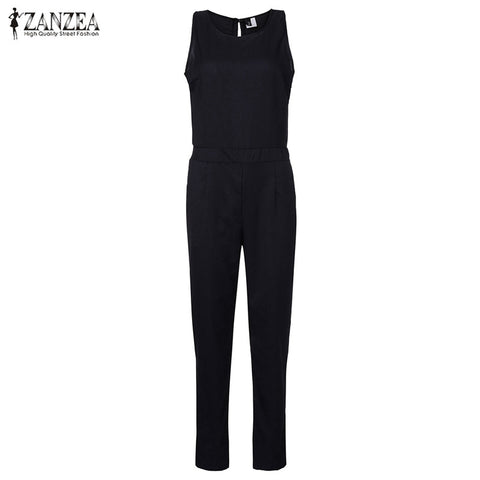 2022 Summer Rompers Womens Jumpsuit Sexy Ladies Casual Elegant Sleeveless Long Trousers Plus Size Overalls Black Jumpsuit