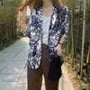 ZANZEA 2022 Bohemian Autumn Thin Coat Street Retro Elegant Chemise Cotton Jacket Tops Long Sleeved Floral Printed Blazer
