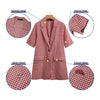 ZANZEA 2022 Women's Check Blazers Casual Coats Long Sleeve Outwears Female Single Button Plaid Overcoats  Tops