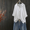 5XL Women Striped Blouse Summer Lapel Casual Loose Half Sleeve White Shirt Office Ladies Tops Baggy Blusas Plus Size