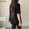 ZANZEA Autumn Femme Clothing Streetwear Blazer Women ELegant Button Jackets Casual Solid Half Sleeve Office Coats Outwear Suits