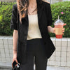 ZANZEA Autumn Femme Clothing Streetwear Blazer Women ELegant Button Jackets Casual Solid Half Sleeve Office Coats Outwear Suits