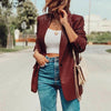 ZANZEA Autumn PU Leather Jackets Women Casual Long Sleeve Solid Work Outerwear Stylish Streetwear Solid Blazer Coats
