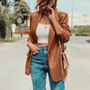 ZANZEA Autumn PU Leather Jackets Women Casual Long Sleeve Solid Work Outerwear Stylish Streetwear Solid Blazer Coats