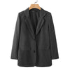 ZANZEA Femme Spring Outwears Elegant Long Sleeve Jackets Blazer Single Button Suits Female Solid Color Oversize Officewear Coats