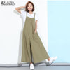 Rompers Womens Jumpsuit 2022 Summer Casual Loose Sleeveless Overalls Pockets Playsuits Solid Wide Leg Pants Trousers